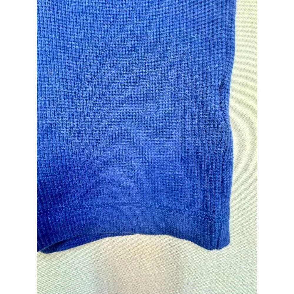 Banana Republic Men's Long Sleeve Waffle Knit Shirt L Blue Cotton Blend
